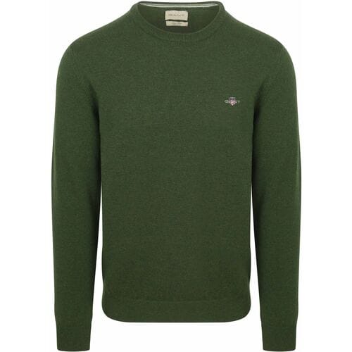 Gant Pullover Lamswol Mosgroen - Maat XXL - Heren - Pullovers