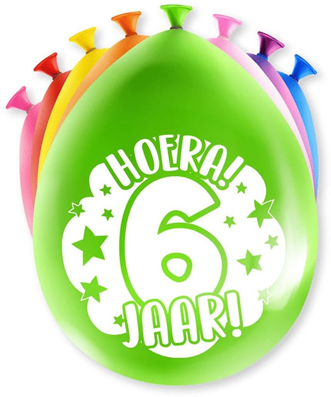 Happy Party Ballonnen 6 jaar (8 stuks)
