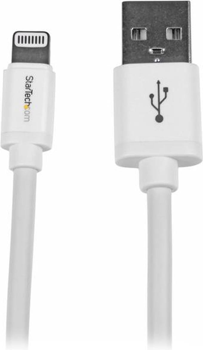 StarTech.com 2 m lange witte Apple 8-polige Lightning-connector-naar-USB-kabel voor iPhone / iPod / iPad
