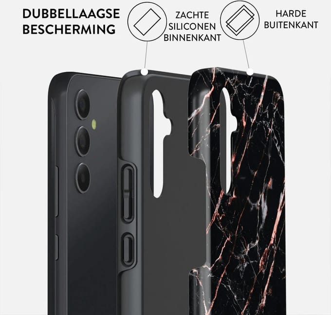 Burga Tough Case Samsung Galaxy A35 5G - Rose - Goud Marble