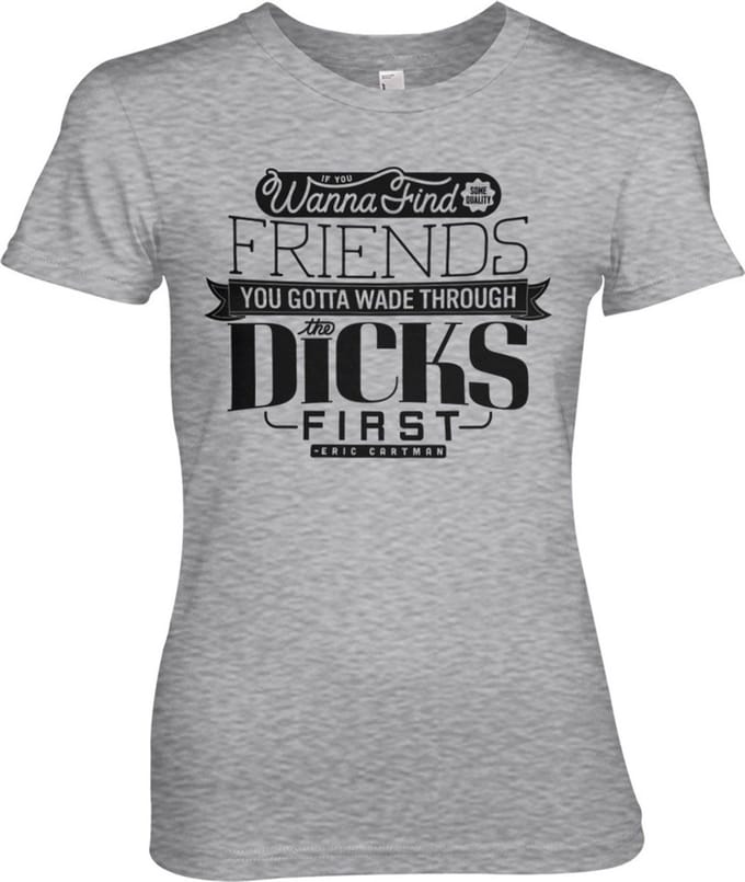 South Park Wade Through The Dicks Girly Tee dames-T-shirt, heather-grijs