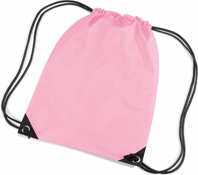 Nylon rugzak roze met koordsluiting