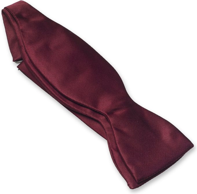 E.L. Cravatte Zelfstrikker Strik - Bordeauxrood - 100% Satijnzijde