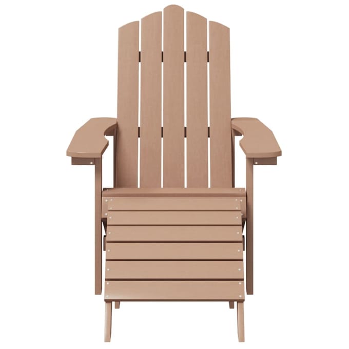 vidaXL - Tuinstoel - Adirondack - met - voetenbank - HDPE - bruin