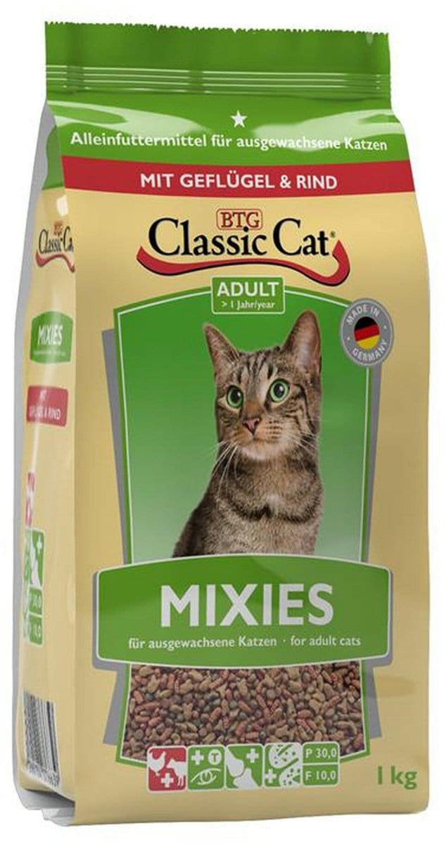 Classic Cat droogvoer 1kg - Mixies met gevogelte + rundvlees