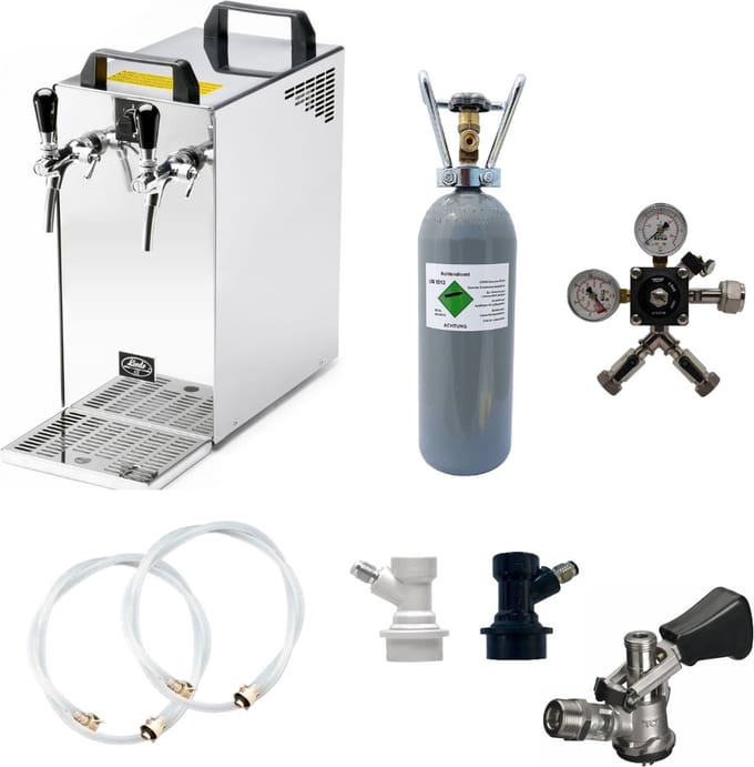 Complete set - Biertap - Kontakt 40 2-kraans droogkoeler, 50 liter/u - Biertap, Beertender, Thuistap, Bierkoeler .