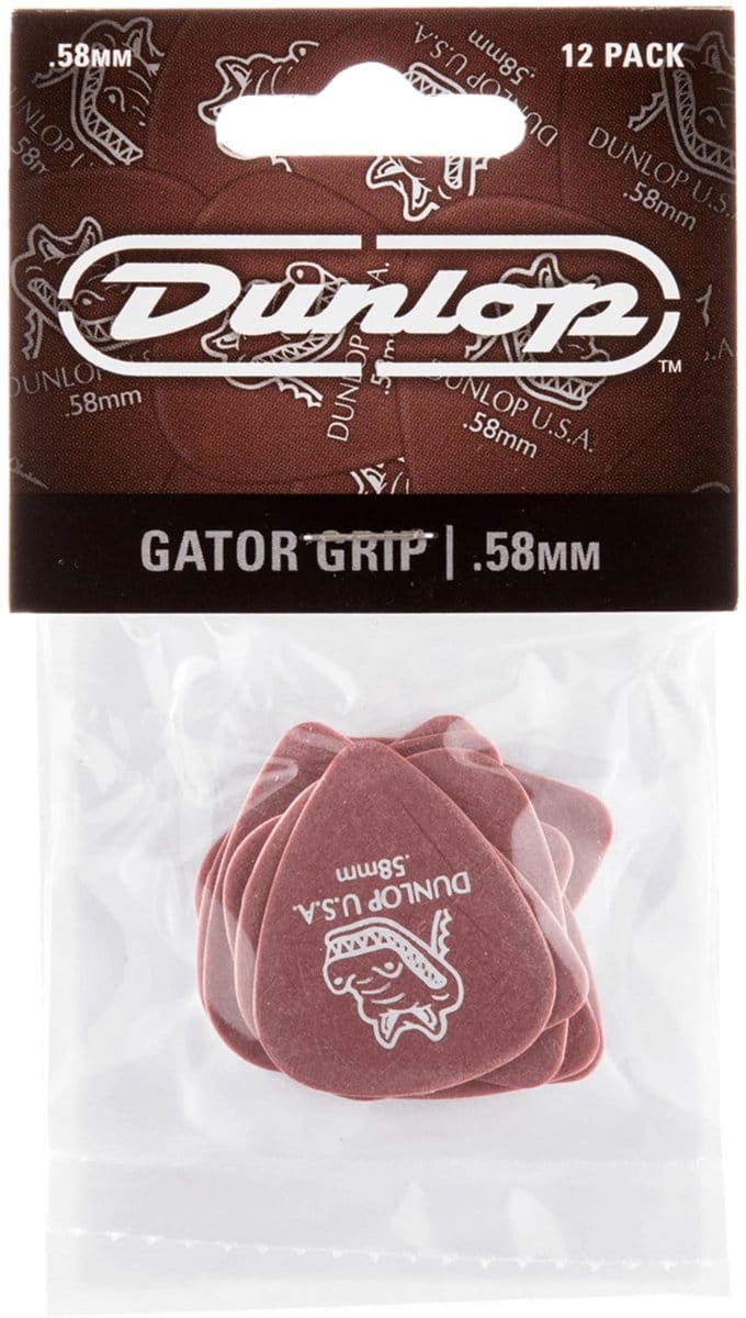 Jim Dunlop Gator Grip - Plectrums - 0,58 mm - Player's Pack 12 Stuks