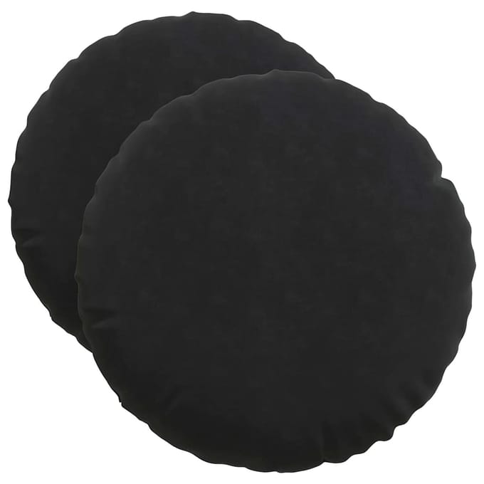 vidaXL - Zitkussens - 2 - st - Fluweel - Zwart - Ø50 - x - 19 - cm