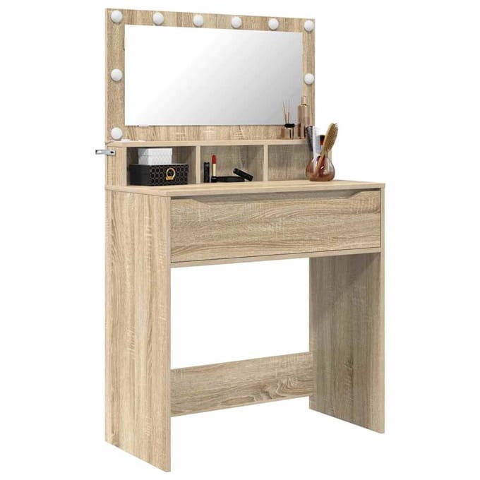 vidaXL - Slaapkamer - kaptafels - Sonoma - Eiken - 80 - x - 39,5 - x - 135 - cm