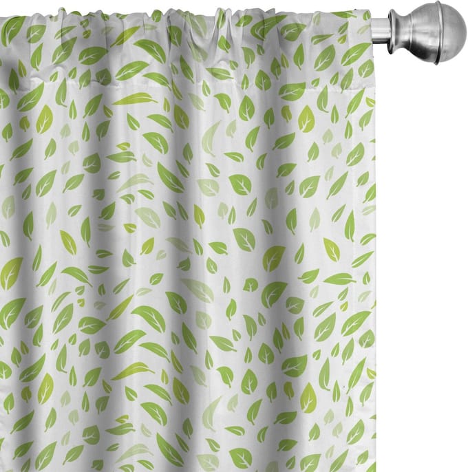ABAKUHAUS Bladgordijnen – 2x75x225 cm – groen – microvezel, halfdonker