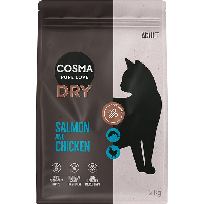 2x2kg Cosma Katten Droogvoer Zalm & Kip