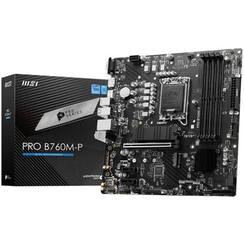 MSI PRO B760M-P - Moederbord - Micro ATX - LGA1700-sokkel - B760 chipset - DDR5 - Realtek ALC897 - Realtek RTL8111H Gigabit LAN