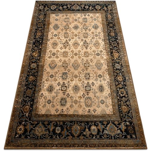 Kleden Rugsx Wollen tapijt OMEGA AVILA Ornament frame cognac 200x300 cm
