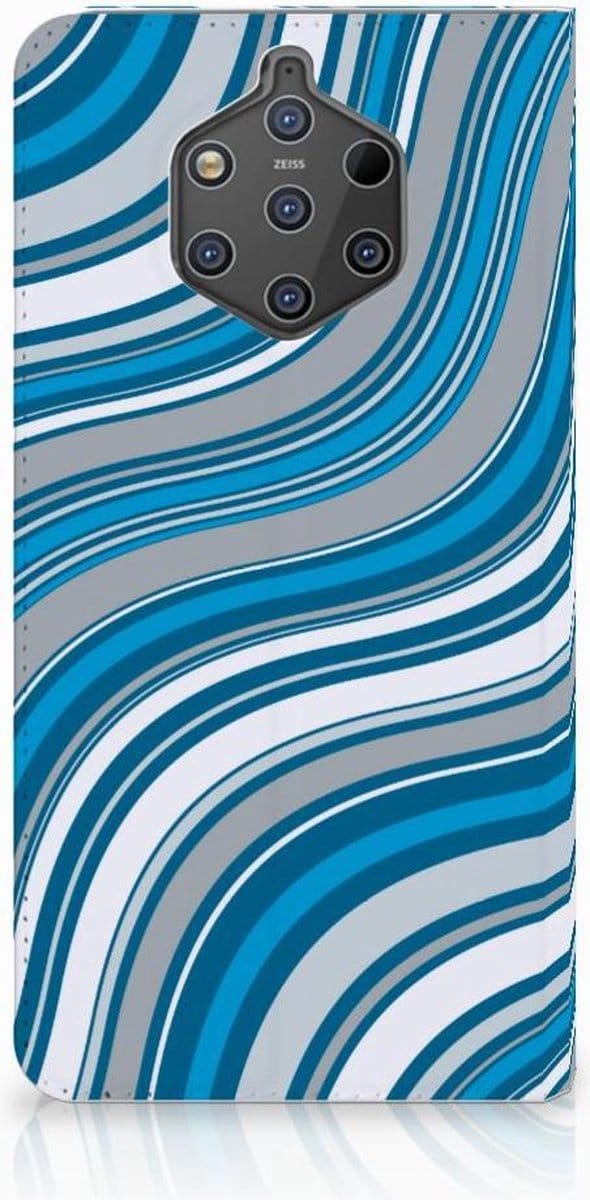 Nokia 9 PureView Hoesje met Magneet Waves Blue