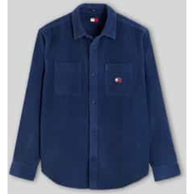Regular fit corduroy overhemd met logopatch