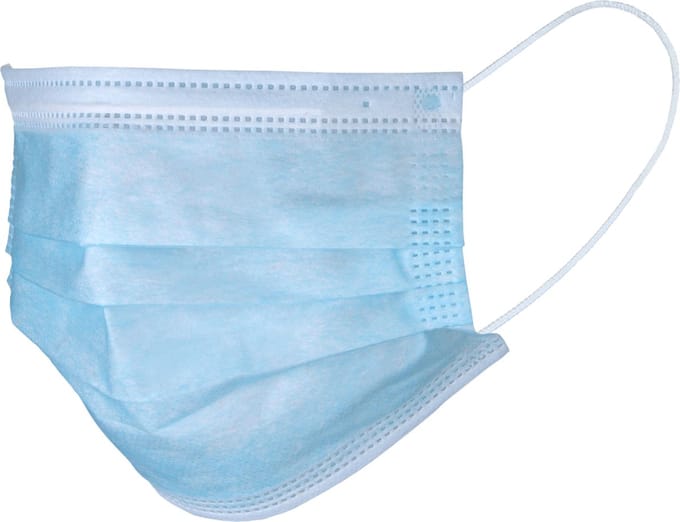Blauwe mondmasker 10 stuks - 3 laags