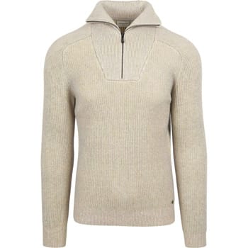 Gebreide halve rits in tweekleurige wol: Elegantie en comfort gecombineerd