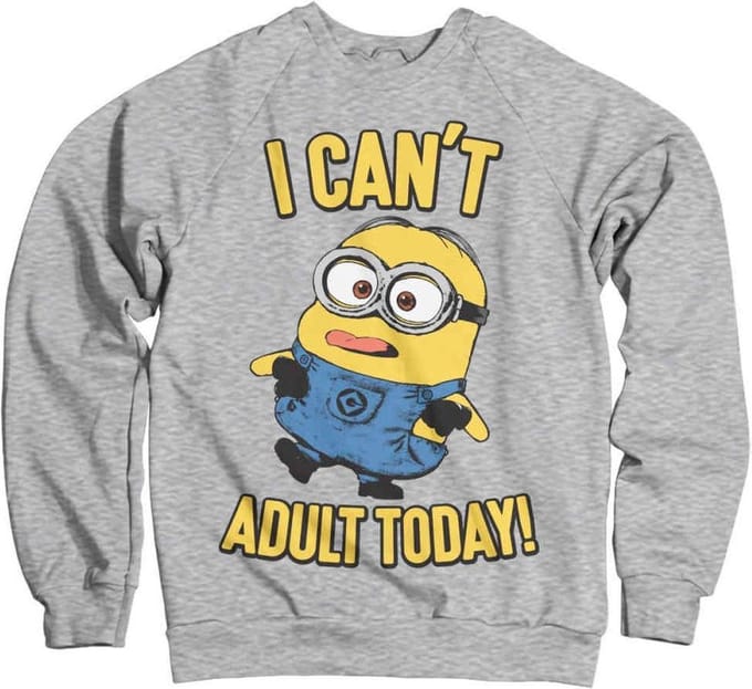 Minions Sweater/trui -M- I Can't Adult Today Grijs
