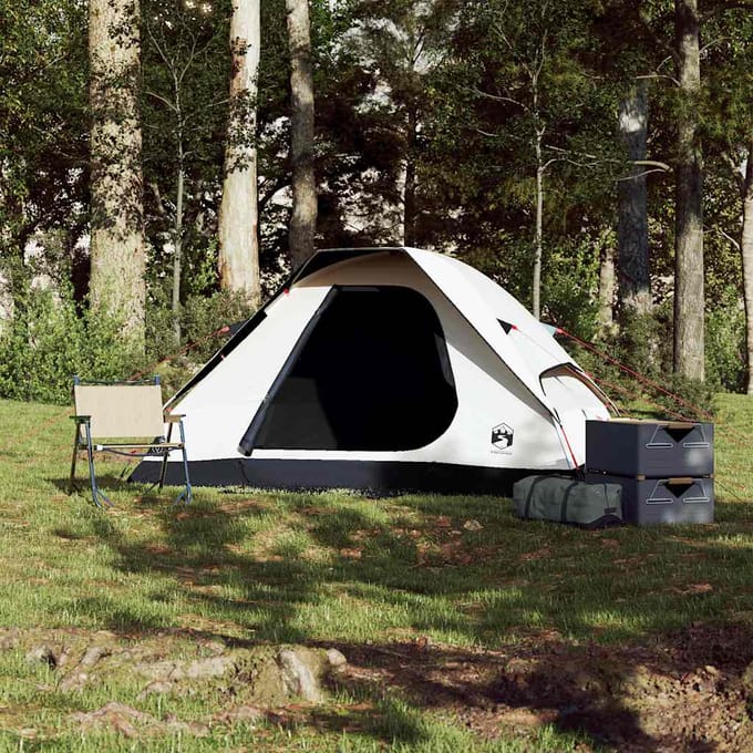 vidaXL - Koepeltent - 2-persoons - waterdicht - verduisterend - stof - wit