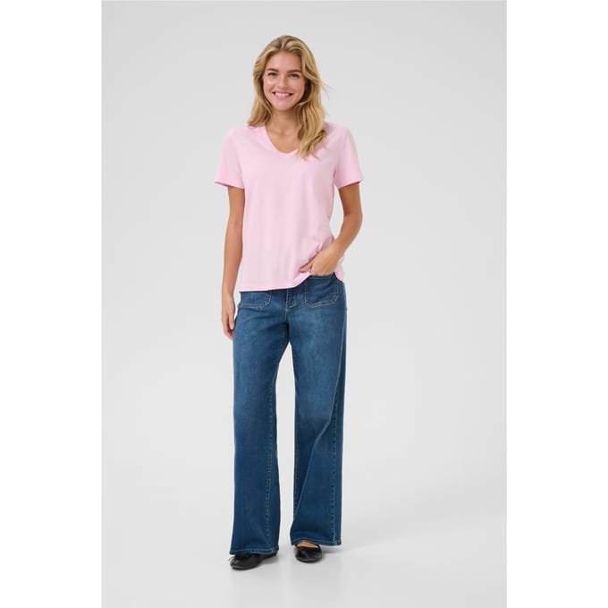 Dames-T-shirt met V-hals KAFFE Marin