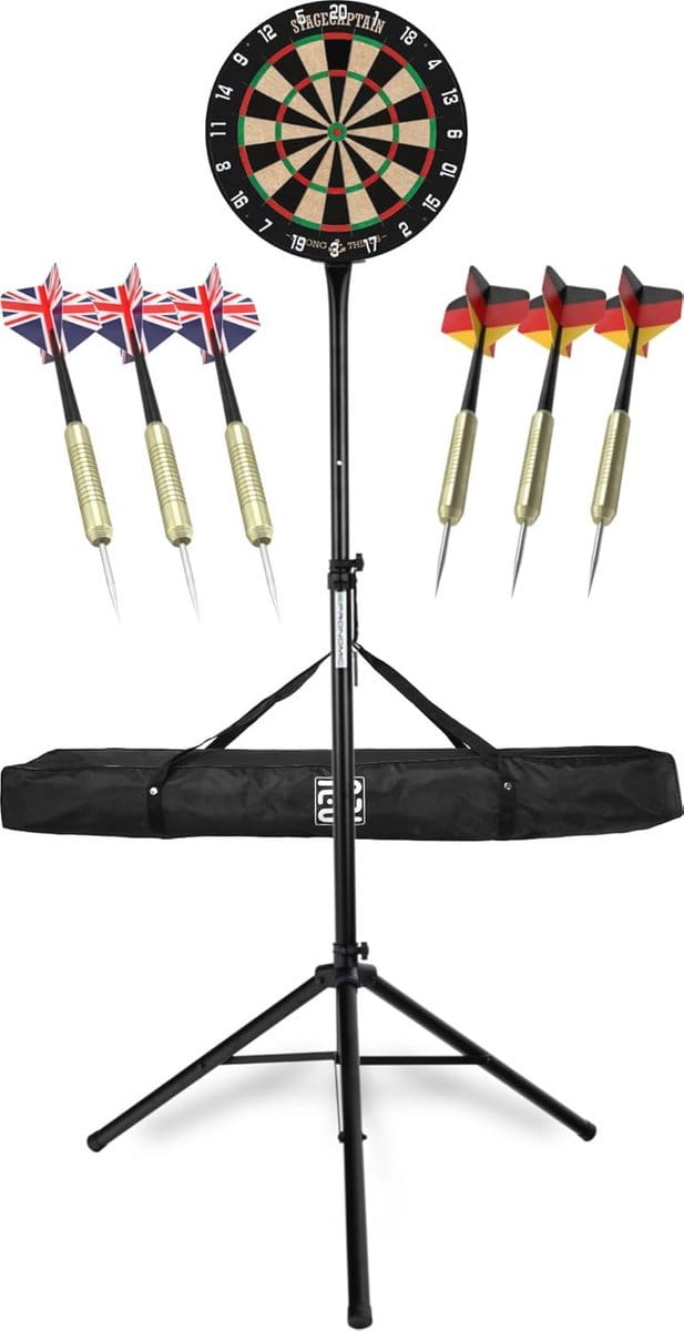 Dartscheibe Compleet Set Professionele Sisal Steeldarts met Verstelbare Stand