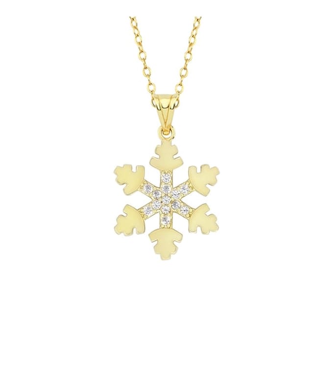Snowflake Necklace Gold 14K