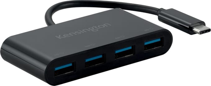 Kensington K33616WW K33616WW USB-hub 4 poorten USB-A USB 3.1 Gen2 10 GBit/s Met USB-C stekker Zwart