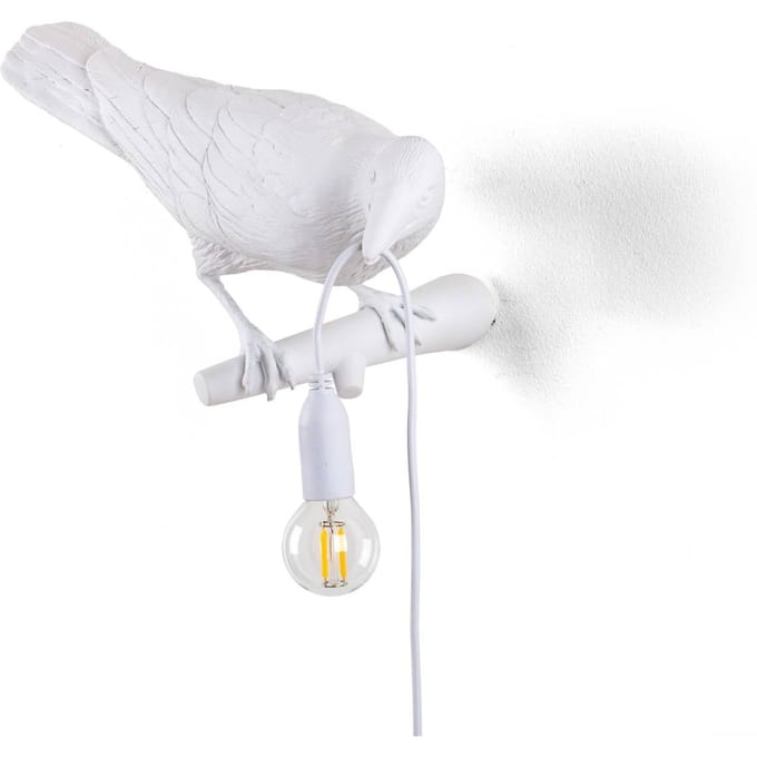 SELETTI Bird Lamp decoratieve wandlamp voor buiten, rechts, wit
