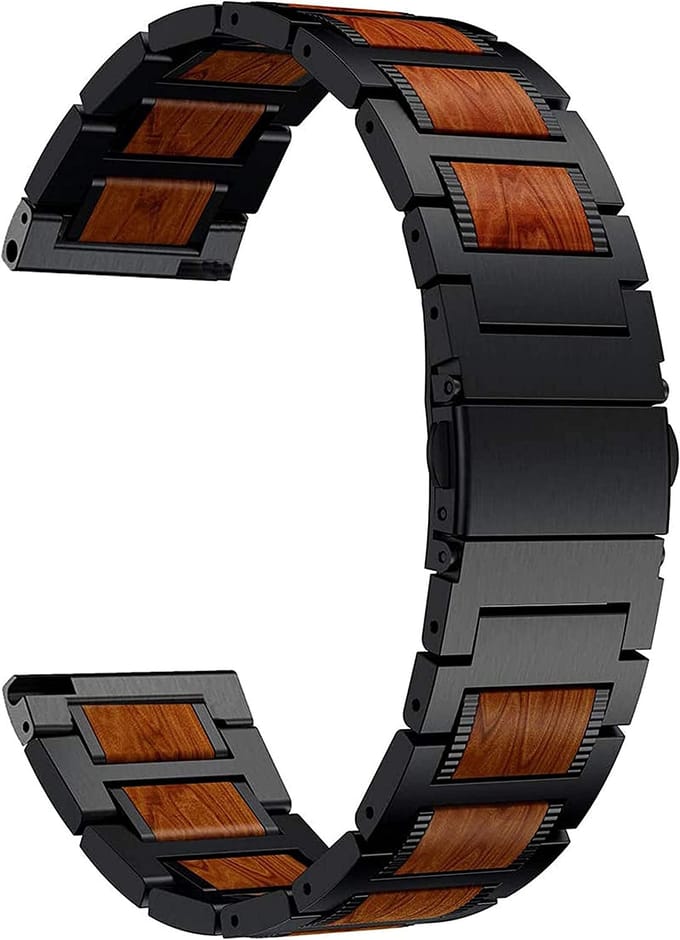 Huawei Watch GT 5 - 46mm houten/stalen band (zwart)
