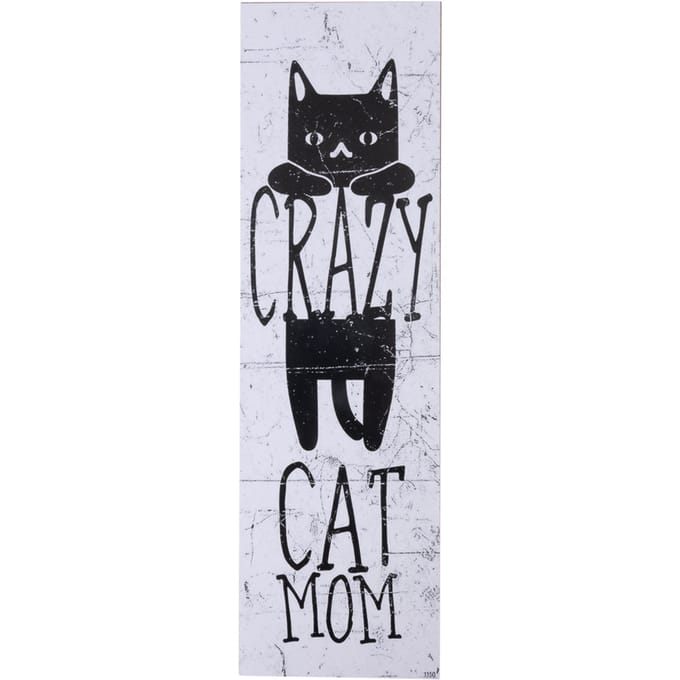 TIAKI decoratief bord "Crazy Cat Mum" om op te hangen