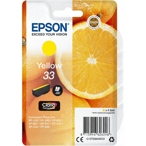 Epson Oranges singlepack gele 33 Claria Premium inkt
