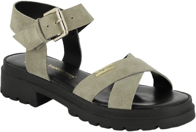 Tihasued platte leren sandalen