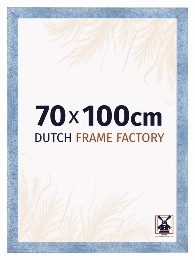 Fotolijst 70x100 cm - MDF - Helder Blauw Geveegd - Praag