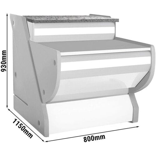 GGM Gastro Kassentisch - 800mm - Frontblende Weiß Grijs