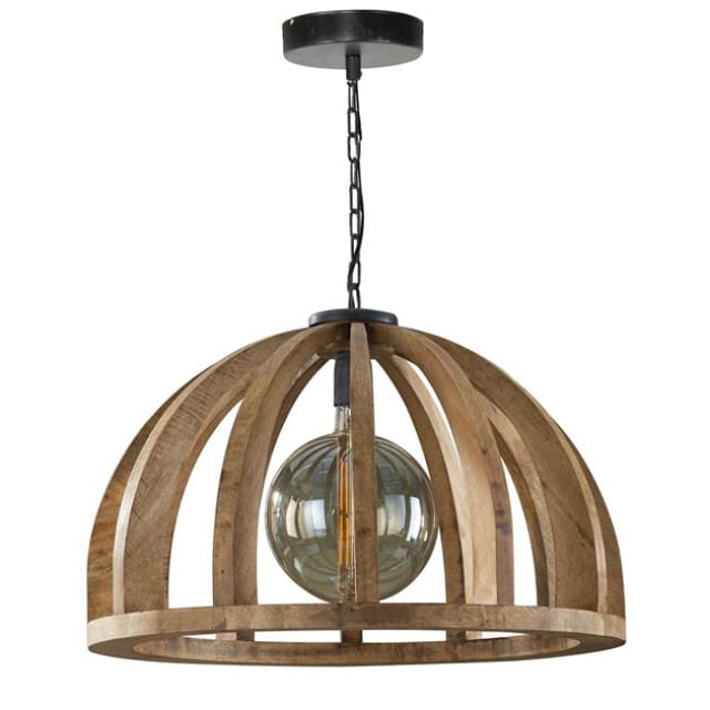 Hoyz Hoyz hanglamp gebogen houten spijlen Ø60 mango naturel