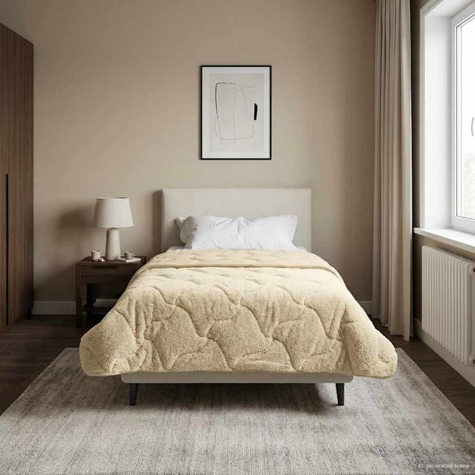 vidaXL - Volledig - Jaar - Dekbed - Gekwilt - Crème - 155 - x - 200 - cm
