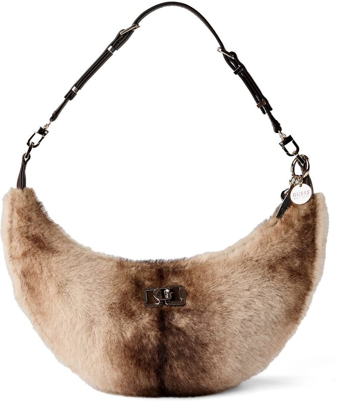 GUESS schoudertas Mavis Hobo Bag Espresso Multi beige