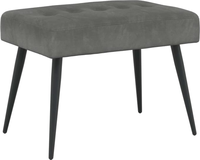 vidaXL - Bank - met - knopen - tufting - Donkergrijs - 60 - x - 40 - x - 45 - cm - fluweel