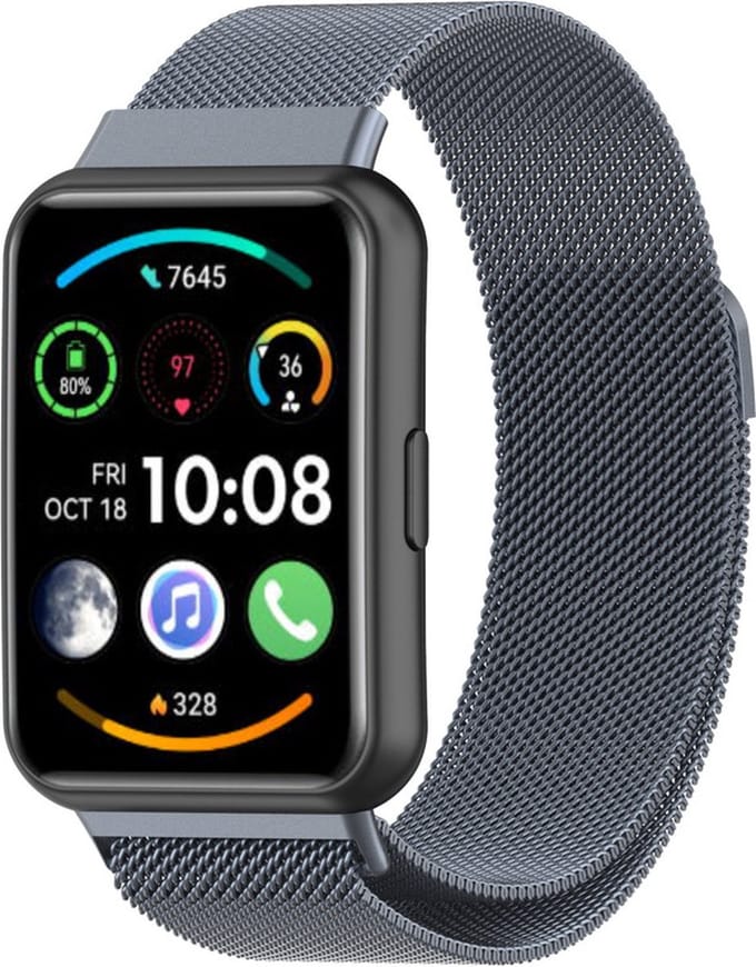 Milanees bandje - geschikt voor Huawei Fit 2 - antraciet
