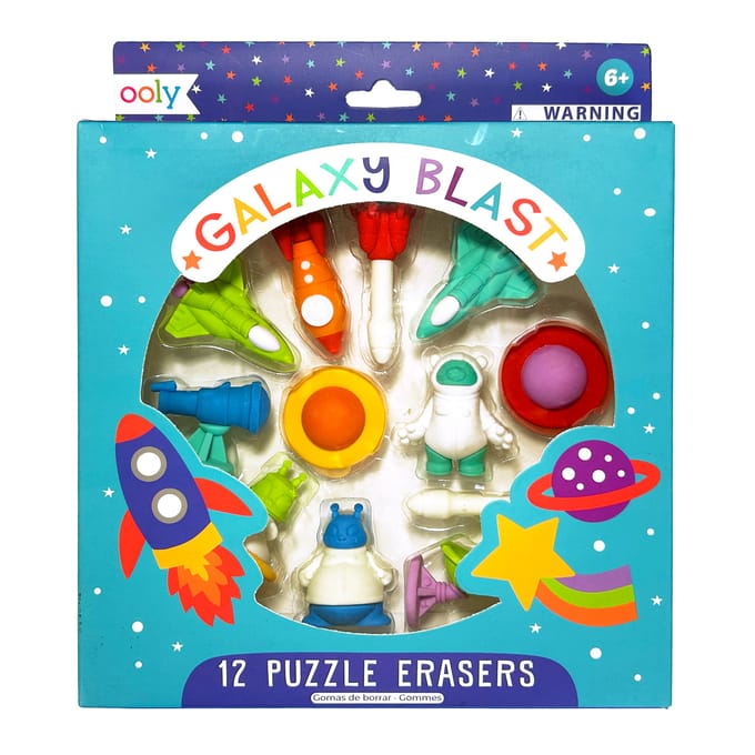 Ooly – Galaxy Blast - 12 Puzzel gummen - Ruimte-thema