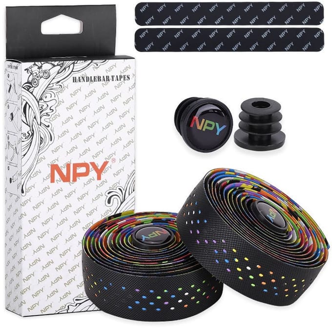 Cloudy - Stuurtape - Stuurlint - Antislip - PU+eva - Lengte: 200cm x 3cm x 3mm - Regenboog