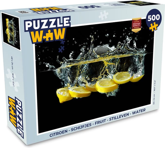 Puzzel Citroen - Fruit - Geel - Stilleven - Water - Legpuzzel - Puzzel 500 stukjes