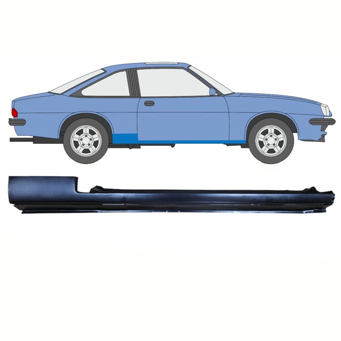 Volledige dorpel voor Opel Manta B 1975-1988 / Rechts