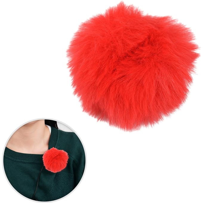 Microphone pare-brise fourrure pare-brise micro manchon pour Microphone Lavalier à pince rouge