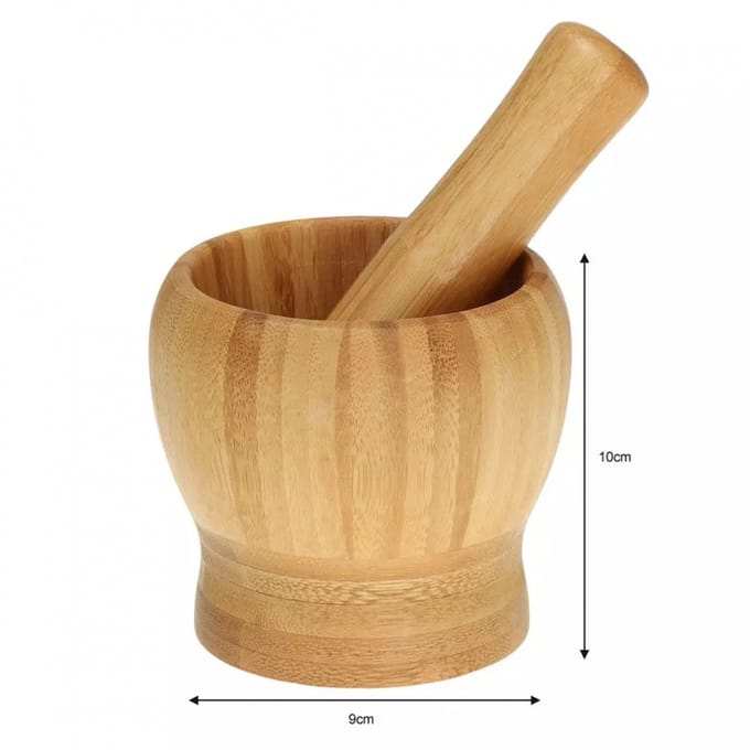 Kinghoff - Bamboe Vijzel - 9 cm - Ergonomisch Ontwerp - Natuurlijke Bambus