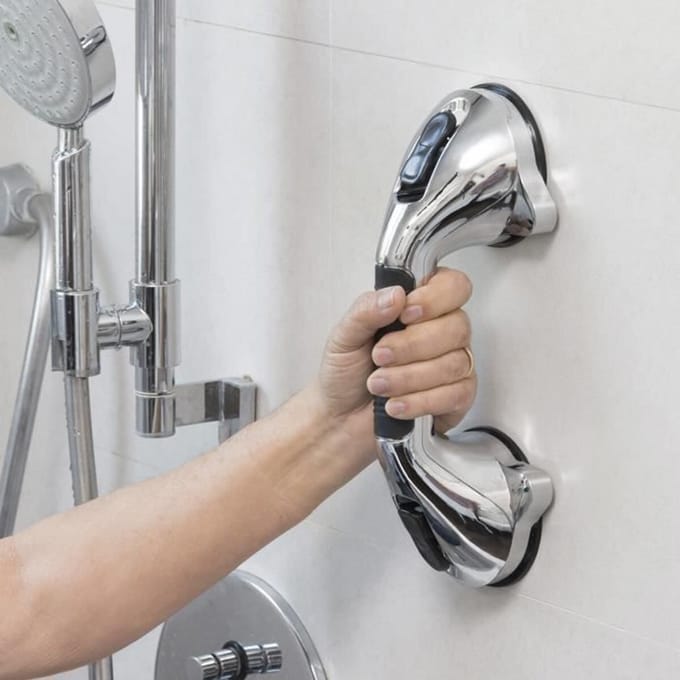 Veiligheidshandgreep - InnovaGoods - Badkamers - Antislip - Meervoudig Positioneerbaar - Ergonomisch zwart