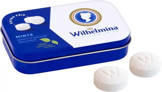Wilhelmina Mini Mints in blikje 6 x 50 gram