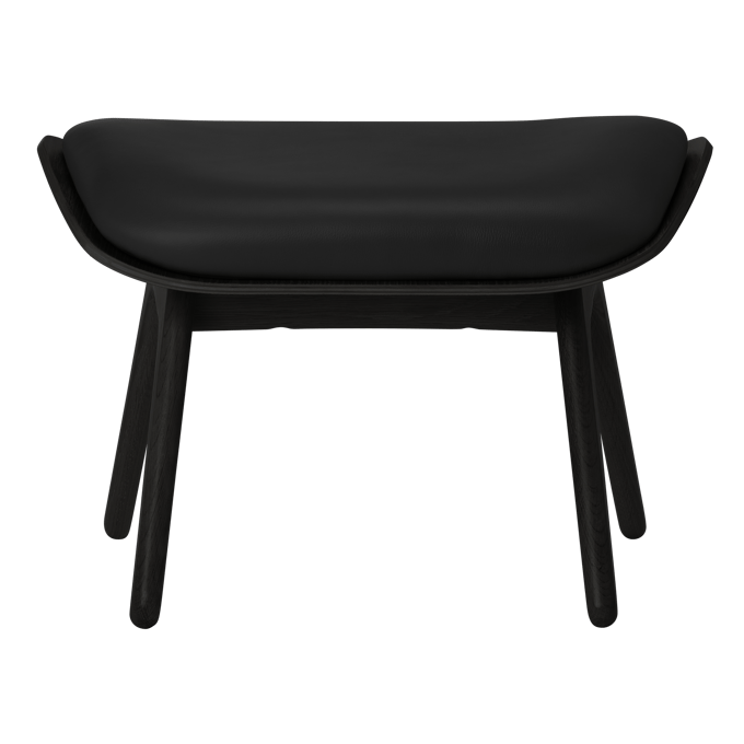 UMAGE The Reader Ottoman - eiken zwart - Leder Hope black
