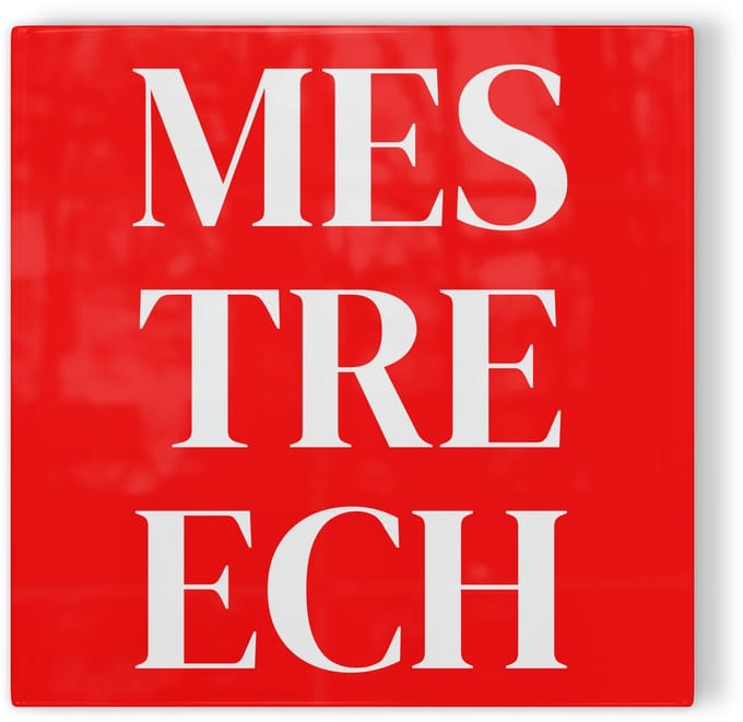Tegeltje Mestreech - rood wit - tegeltje stad - tegeltje met tekst