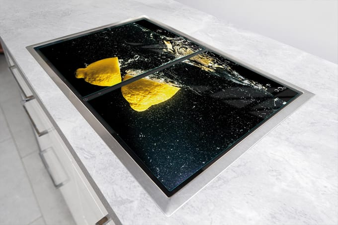 TMK ArtDeko - Beschermplaat - Glas - 75x52cm - Citroenmotief
